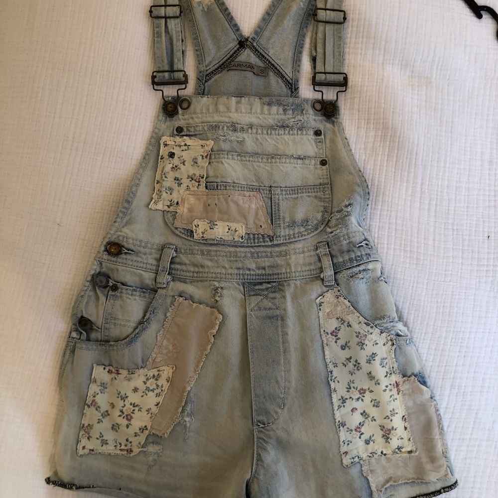 LF floral patch overalls